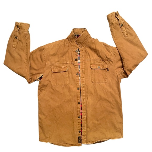 Benny Gold Other - Benny Gold 2XL brown thermal lined Trashed Distressed worn grunge shirt jacket